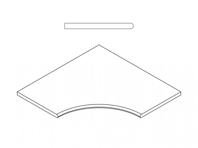 Бортик Скайфолл Гриджио Альпино угл. закругленный 60х60, 620090000695