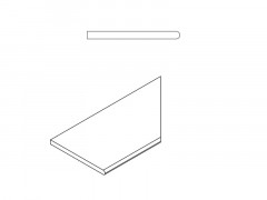 Бортик Гриджио Оробико закругленный правый 30х60, 620090000718