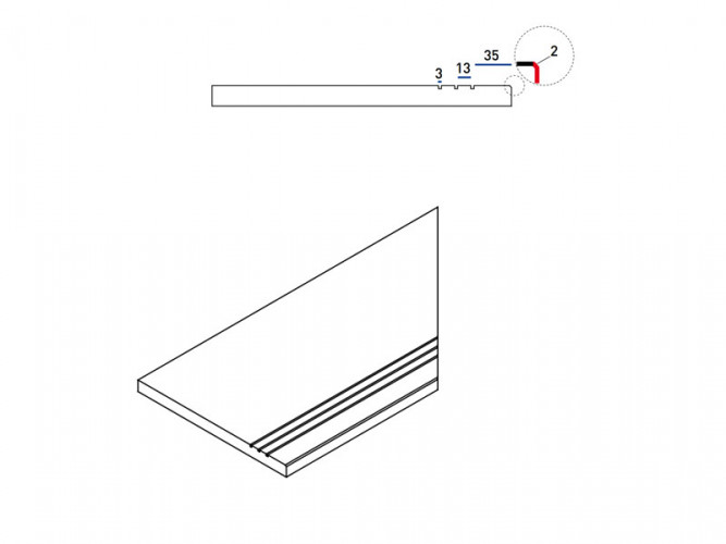 Бортик Гриджио Оробико правый грип 30х60, 620090000727