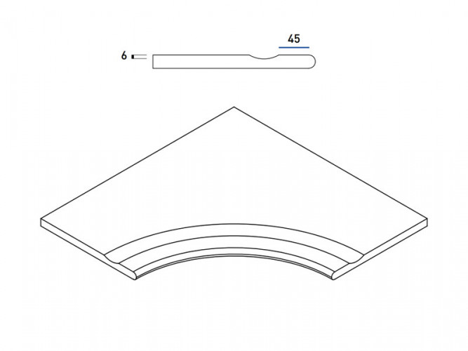 Бортик Манетик Дарк с выемкой угл.закругленный 30 Х2 60х60, 620090000210