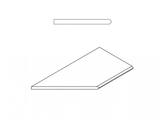 Бортик Манетик Уайт закругленный левый Х2 30х60, 620090000203