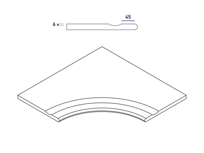 Бортик Манетик Уайт с выемкой угл.закругленный 30 Х2 60х60, 620090000196